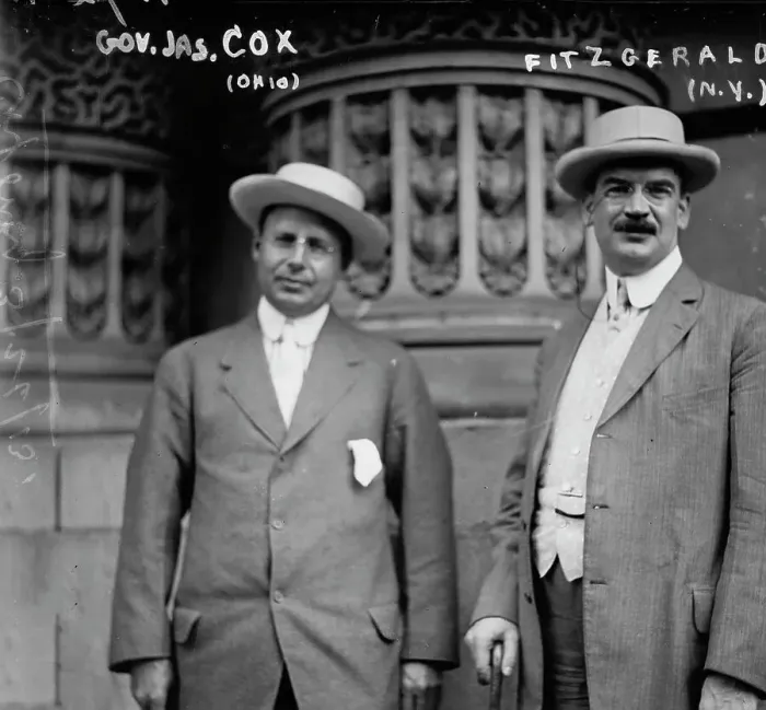 Framed Print : Gov. Jas. Cox (Ohio) and Fitzgerald (NY), 1913. Creator: Bain News Service Framed Print : Gov. Jas. Cox (Ohio) and Fitzgerald (NY), 1913. Creator: Bain News Service