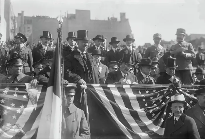 Framed Print : Gov. Smith reviews 27th, Mar 1918. Creator: Bain News Service Framed Print : Gov. Smith reviews 27th, Mar 1918. Creator: Bain News Service