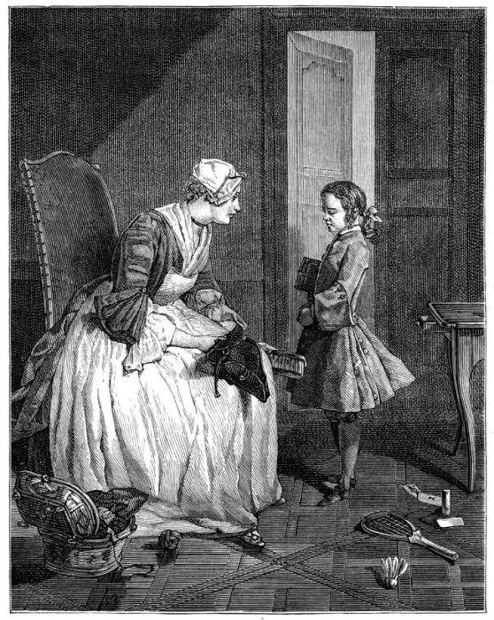 Framed Print : The Governess, 1739 (1885). Artist: Francois Bernard Lepicie Framed Print : The Governess, 1739 (1885). Artist: Francois Bernard Lepicie