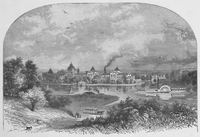 Framed Print : Government Buildings on Wards Island, 1883 Framed Print : Government Buildings on Wards Island, 1883