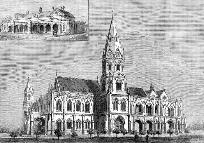 Framed Print : The Government College and Oriental College, Lahore, with the Punjaub University Senate Hall, 1883. Creator: Unknown Framed Print : The Government College and Oriental College, Lahore, with the Punjaub University Senate Hall, 1883. Creator: Unknown