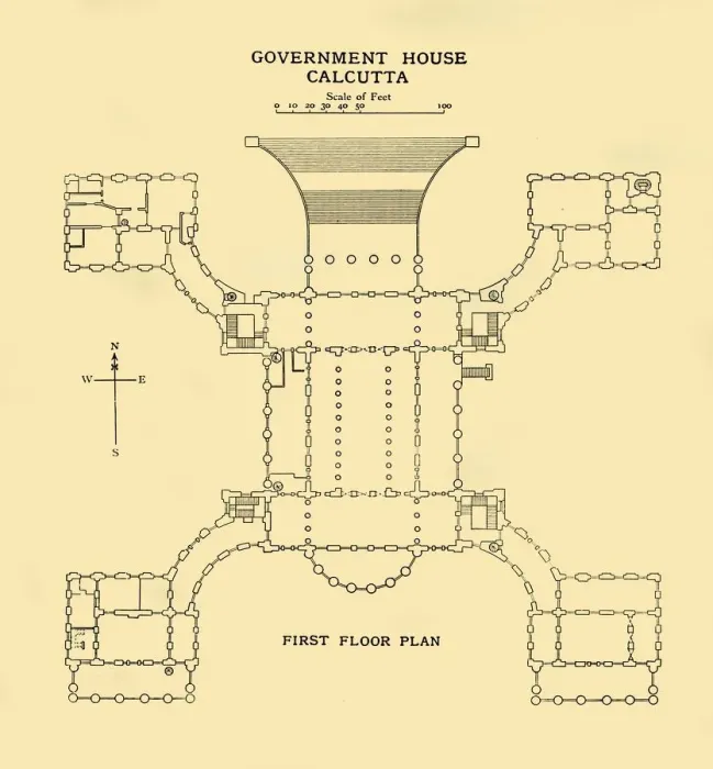 Framed Print : Government House Calcutta - First Floor Plan, 1925. Creator: Unknown Framed Print : Government House Calcutta - First Floor Plan, 1925. Creator: Unknown