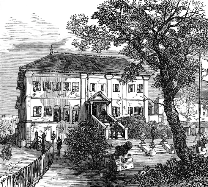 Framed Print : Government House, Cape Coast, 1874. Creator: Unknown Framed Print : Government House, Cape Coast, 1874. Creator: Unknown