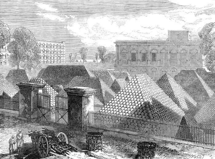 Framed Print : Government House Fort and Dalhousie Barracks, Calcutta, 1870. Creator: Unknown Framed Print : Government House Fort and Dalhousie Barracks, Calcutta, 1870. Creator: Unknown