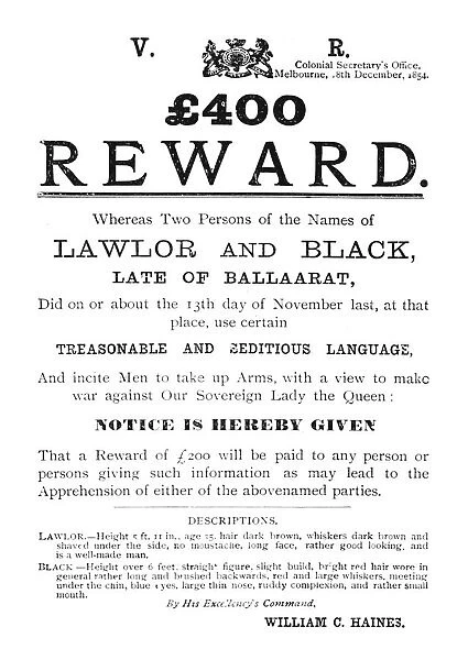 Government Notice - For Lawlor and Black, c1854, (1902)
