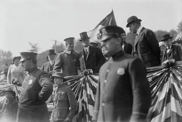 Framed Print : Governor Charles Seymour Whitman reviews National Guard, between c1910 and c1915. Creator: Bain News Service Framed Print : Governor Charles Seymour Whitman reviews National Guard, between c1910 and c1915. Creator: Bain News Service