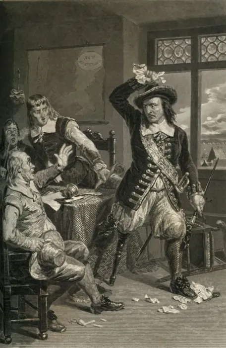 Framed Print : Governor Stuyvesant Destroying The Summons To Surrender, (1877). Creator: Unknown Framed Print : Governor Stuyvesant Destroying The Summons To Surrender, (1877). Creator: Unknown