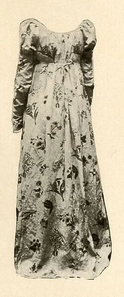 A gown of buff glazed chintz, worn by Madame Chevalier, c1795, (1937). Creator: Unknown
