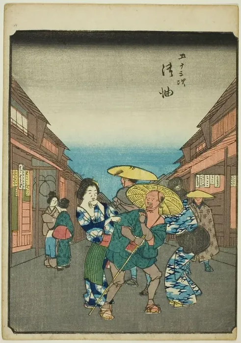 Framed Print : Goyu, from the series Fifty-three Stations [of the Tokaido] (Gojusan tsugi), also known... 1852. Creator: Ando Hiroshige. Goyu, from the series Fifty-three Stations [of the Tokaido] (Gojusan tsugi), also known... 1852