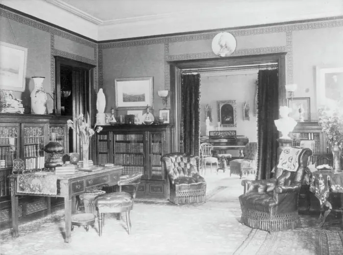 Framed Print : Grace Denio Litchfield's home, 2010 Mass. Ave. N.W. Washington, D.C. between 1890 and 1950. Creator: Frances Benjamin Johnston Framed Print : Grace Denio Litchfield's home, 2010 Mass. Ave. N.W. Washington, D.C. between 1890 and 1950. Creator: Frances Benjamin Johnston