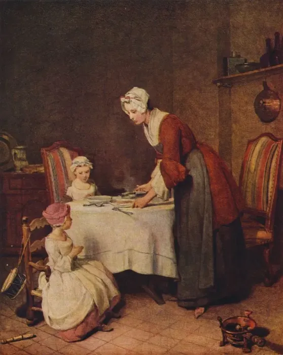 Framed Print : Grace or Le Benedicite (French title), c1740. Artist: Jean-Simeon Chardin Framed Print : Grace or Le Benedicite (French title), c1740. Artist: Jean-Simeon Chardin