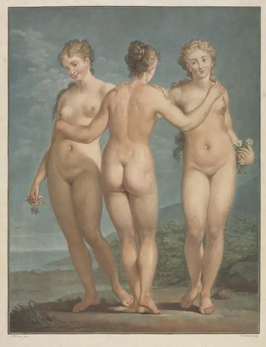 Framed Print : The Three Graces, 1786. Creator: Jean Francois Janinet (French, 1752-1814) Framed Print : The Three Graces, 1786. Creator: Jean Francois Janinet (French, 1752-1814)