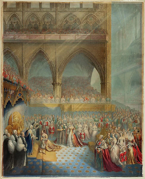 Her Most Gracious Majesty Queen Victoria Receiving the Sacrament at her Coronation, n.d. Creator: George Baxter
