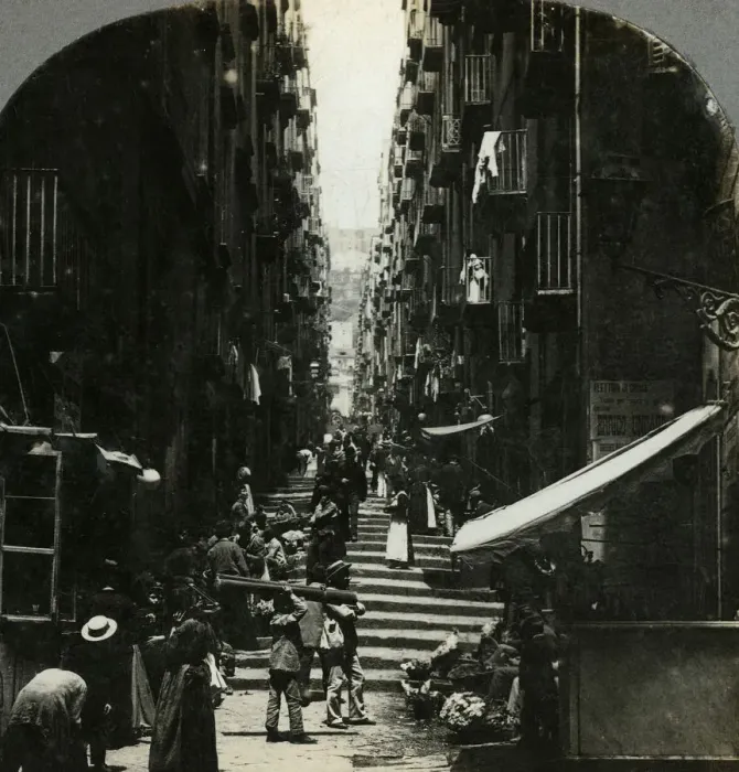 Framed Print : Gradoni di Chiaia, Naples, Italy. Artist: The Fine Art Photographers Co
