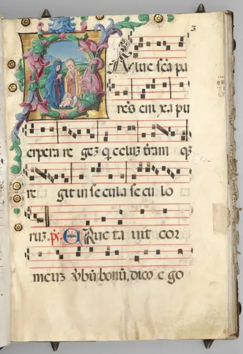 Framed Print : Gradual, c. 1520. Creator: Girolamo dai Libri (Italian, 1474-1555), circle of Framed Print : Gradual, c. 1520. Creator: Girolamo dai Libri (Italian, 1474-1555), circle of