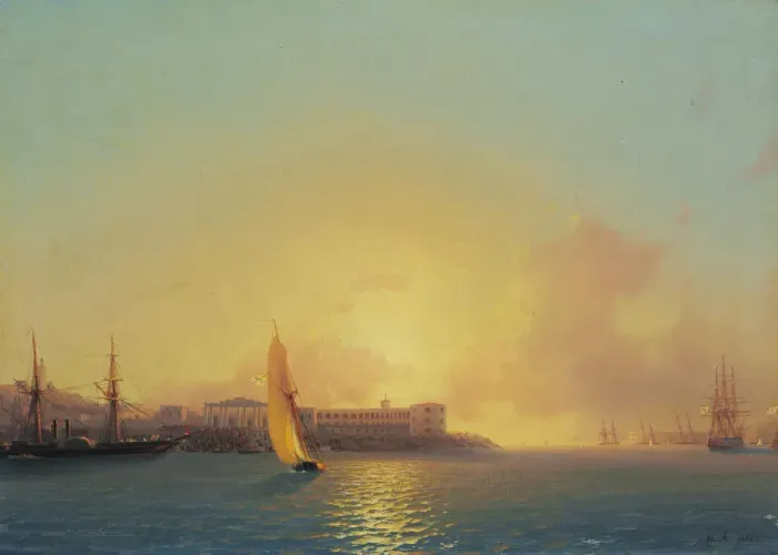 Framed Print : Grafskaya Wharf, Sevastopol, 1852