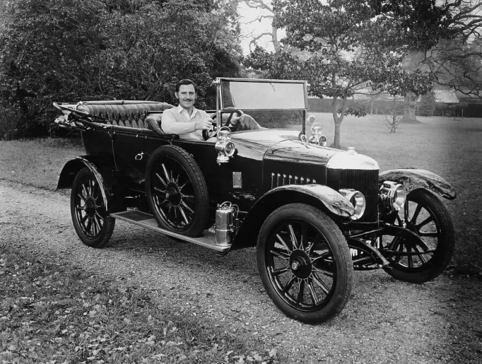 Framed Print : Graham Hill in a 1913 Newton Bennett, c1965-c1975 Framed Print : Graham Hill in a 1913 Newton Bennett, c1965-c1975