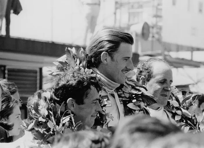Framed Print : Graham Hill, Denny Hulme and Brian Redman, Spanish Grand Prix, 1968 Framed Print : Graham Hill, Denny Hulme and Brian Redman, Spanish Grand Prix, 1968