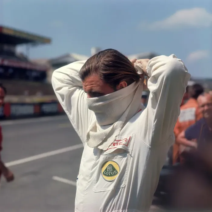 Framed Print : Graham Hill getting ready for the French Grand Prix, Le Mans, France, 1967 Framed Print : Graham Hill getting ready for the French Grand Prix, Le Mans, France, 1967