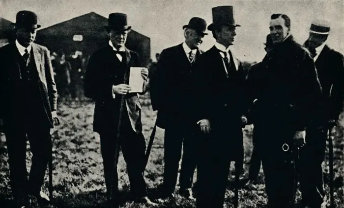 Framed Print : Grahame White and Mr. Churchill, 1910, (1945). Creator: Unknown Framed Print : Grahame White and Mr. Churchill, 1910, (1945). Creator: Unknown