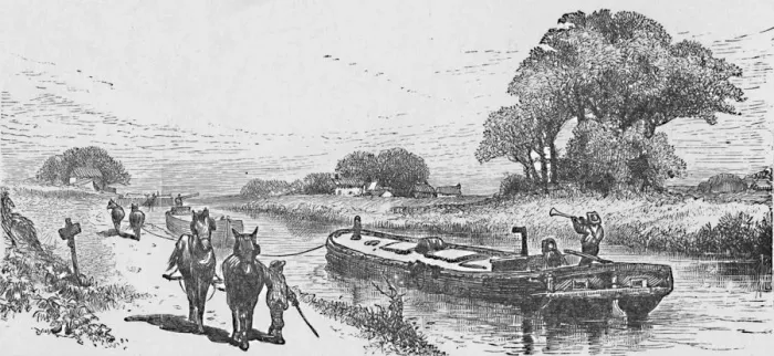 Framed Print : Grain-Boat on the Erie Canal, 1883 Framed Print : Grain-Boat on the Erie Canal, 1883