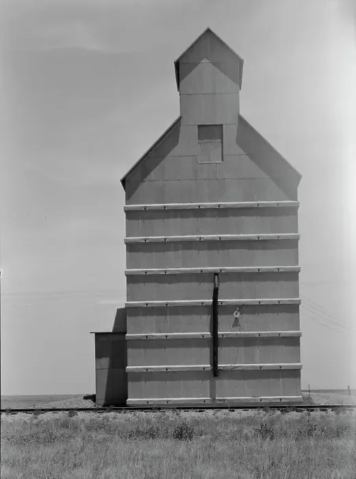 Framed Print : Grain elevator on the Texas Panhandle plains, Everett, Texas, 1938. Creator: Dorothea Lange Framed Print : Grain elevator on the Texas Panhandle plains, Everett, Texas, 1938. Creator: Dorothea Lange
