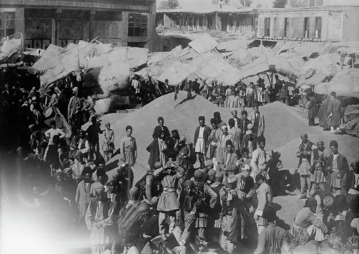 Framed Print : Grain Market, Ourmiah, Persia, 1911. Creator: Bain News Service Framed Print : Grain Market, Ourmiah, Persia, 1911. Creator: Bain News Service