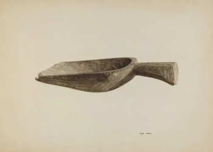 Framed Print : Grain Scoop, c. 1939. Creator: Mary Hansen Framed Print : Grain Scoop, c. 1939. Creator: Mary Hansen