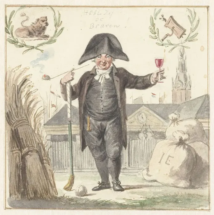 Framed Print : Grain trader Johan Eymer in front of the Corn Exchange in Amsterdam, 1774-1833. Creator: Jacob Smies Framed Print : Grain trader Johan Eymer in front of the Corn Exchange in Amsterdam, 1774-1833. Creator: Jacob Smies