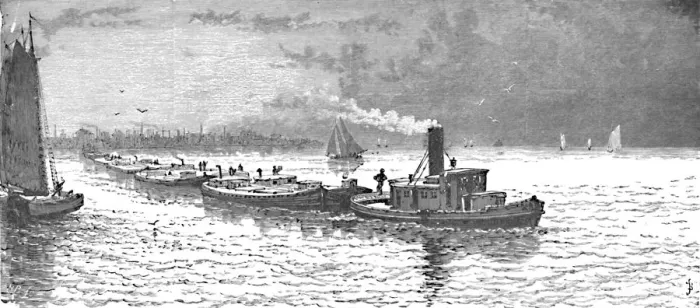 Framed Print : Grain-Vessels leaving Chicago, 1883 Framed Print : Grain-Vessels leaving Chicago, 1883