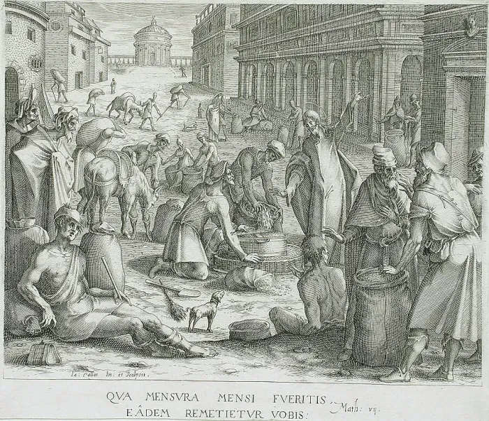 Framed Print : The Grain Weighers, between circa 1610 and circa 1612. Creator: Jacques Callot Framed Print : The Grain Weighers, between circa 1610 and circa 1612. Creator: Jacques Callot