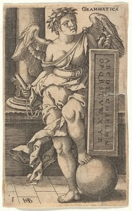 Framed Print : The grammar from the episode The Seven Liberal Arts, 1530-1540. Creator: Beham, Hans Sebald (1500-1550). The grammar from the episode The Seven Liberal Arts, 1530-1540. Creator: Beham, Hans Sebald (1500-1550) Framed Print : The grammar from the episode The Seven Liberal Arts, 1530-1540. Creator: Beham, Hans Sebald (1500-1550). The grammar from the episode The Seven Liberal Arts, 1530-1540. Creator: Beham, Hans Sebald (1500-1550)