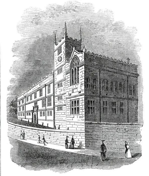 Framed Print : Grammar school, Shrewsbury, 1845. Creator: Unknown Framed Print : Grammar school, Shrewsbury, 1845. Creator: Unknown