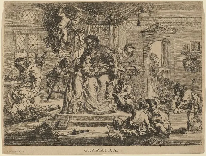 Framed Print : Grammatica. Creator: Cornelis Schut I