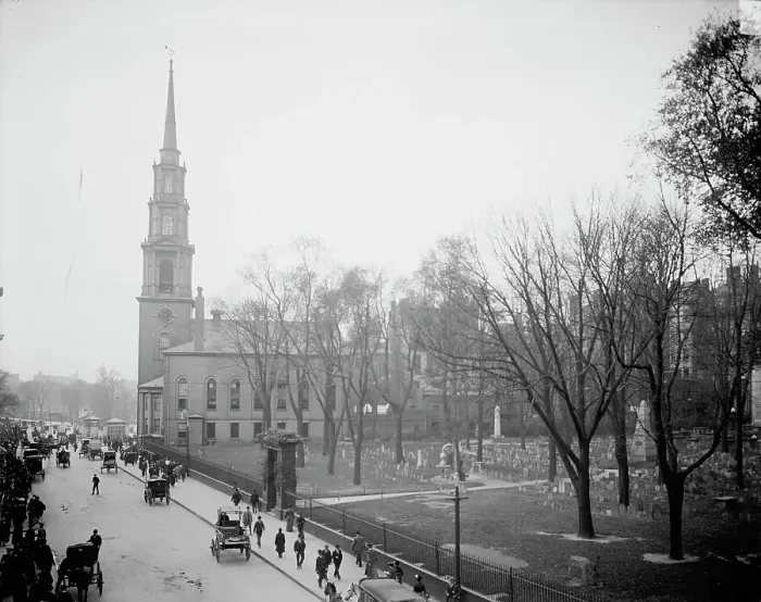 Framed Print : Granary and Park Street Church, Boston, Mass. c1904. Creator: Unknown Framed Print : Granary and Park Street Church, Boston, Mass. c1904. Creator: Unknown