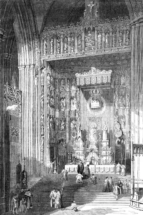 Framed Print : The Grand Altar of the Cathedral of Seville - painted by David Roberts, R.A. 1857. Creator: Unknown. The Grand Altar of the Cathedral of Seville - painted by David Roberts, R.A. 1857. Creator: Unknown Framed Print : The Grand Altar of the Cathedral of Seville - painted by David Roberts, R.A. 1857. Creator: Unknown. The Grand Altar of the Cathedral of Seville - painted by David Roberts, R.A. 1857. Creator: Unknown