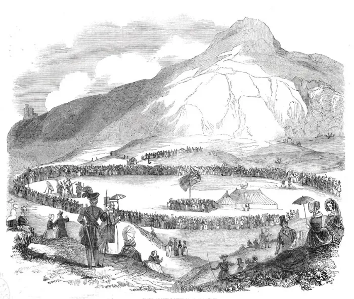 Framed Print : Grand Archery Meeting at Edinburgh, 1844. Creator: Unknown Framed Print : Grand Archery Meeting at Edinburgh, 1844. Creator: Unknown