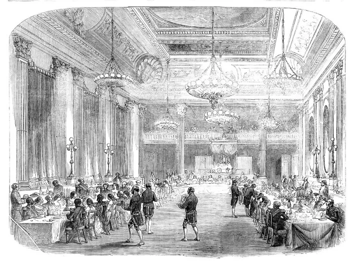 Framed Print : Grand Banquet to the Knights of St. Patrick, in Dublin Castle, 1857. Creator: Unknown Framed Print : Grand Banquet to the Knights of St. Patrick, in Dublin Castle, 1857. Creator: Unknown