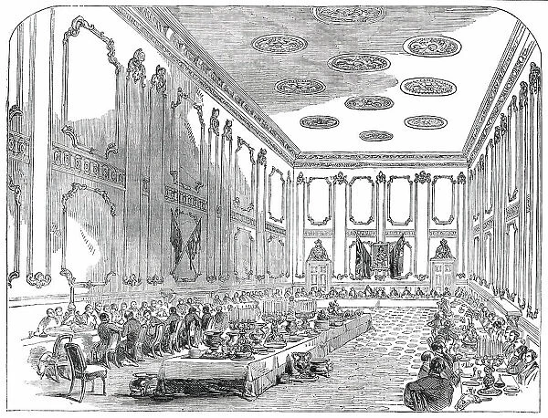 Grand Banquet of the Officers of the Coldstream Guards, in St. James's Palace, 1850. Creator: Unknown