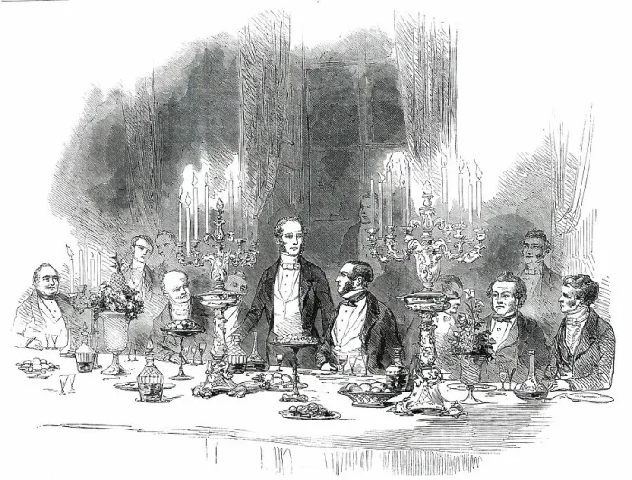 Framed Print : Grand Banquet to Viscount Palmerston by the Reform Club, 1850. Creator: Unknown Framed Print : Grand Banquet to Viscount Palmerston by the Reform Club, 1850. Creator: Unknown