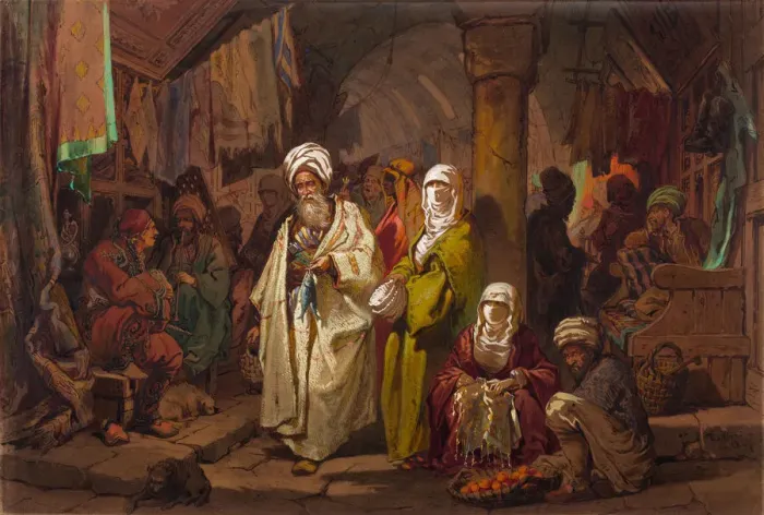 Framed Print : The Grand Bazaar. Artist: Preziosi, Amedeo (1816-1882) Framed Print : The Grand Bazaar. Artist: Preziosi, Amedeo (1816-1882)