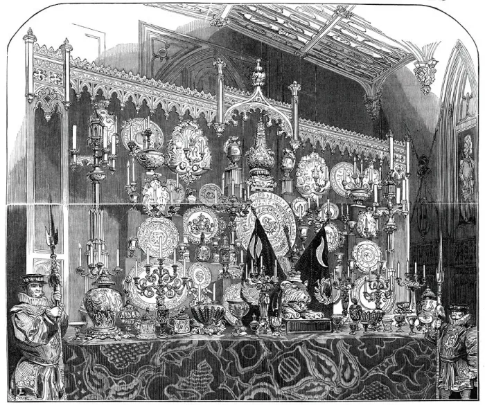 Framed Print : The Grand Buffet, St. Georges Hall... 1844. Creator: Unknown Framed Print : The Grand Buffet, St. Georges Hall... 1844. Creator: Unknown