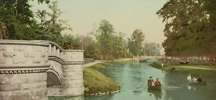 Framed Print : Grand Canal, Belle Isle Park, Detroit, ca 1900. Creator: Unknown Framed Print : Grand Canal, Belle Isle Park, Detroit, ca 1900. Creator: Unknown