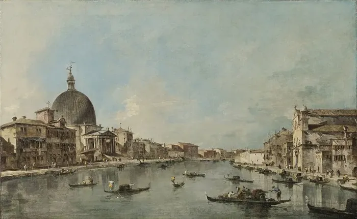 Framed Print : The Grand Canal with San Simeone Piccolo and Santa Lucia, 1780. Creator: Francesco Guardi Framed Print : The Grand Canal with San Simeone Piccolo and Santa Lucia, 1780. Creator: Francesco Guardi