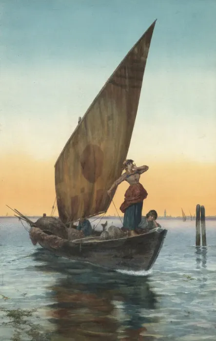 Framed Print : The Grand Canal, Venice, late 19th-early 20th century. Creator: Pietro Gabrini Framed Print : The Grand Canal, Venice, late 19th-early 20th century. Creator: Pietro Gabrini