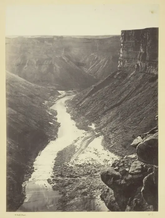Framed Print : Grand Canyon, Colorado River, Near Paria Creek, Looking West, 1872