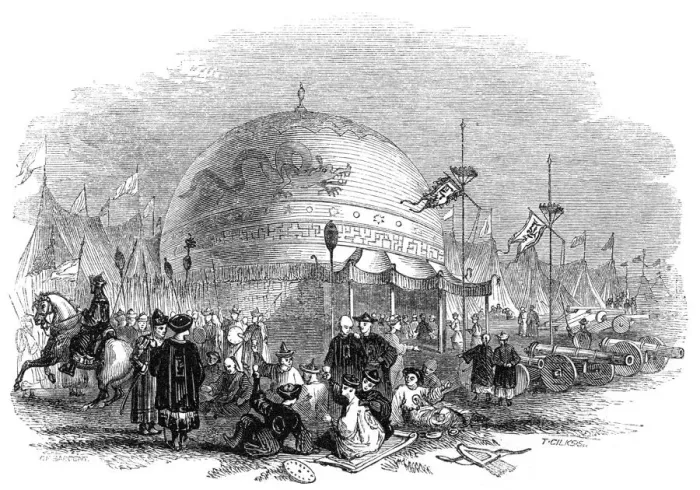 Framed Print : Grand ceremony of trying the cannon, 1847. Artist: Giles Framed Print : Grand ceremony of trying the cannon, 1847. Artist: Giles