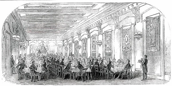 Grand Dinner in the Masonic Hall, at Montreal, 1850. Creator: Unknown