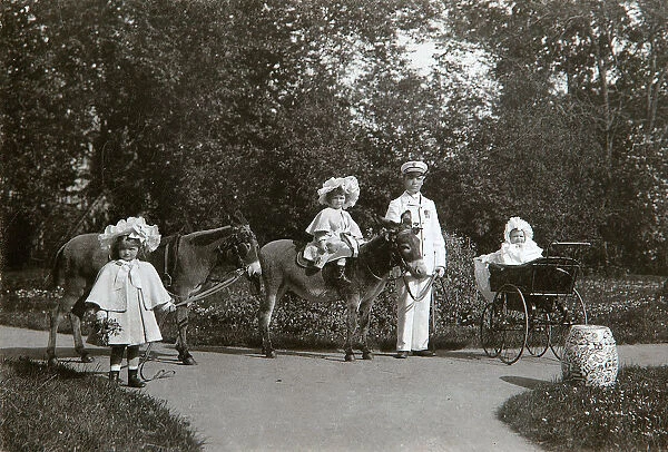Grand Duchesses Olga, Tatiana, and Maria of Russia, Tsarskoye Selo, Russia, c1899-c1900. Artist: K von Hahn