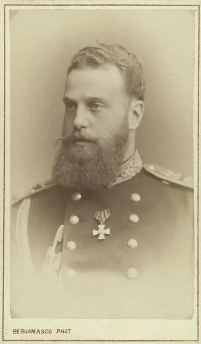 Framed Print : Grand Duke Aleksei Aleksandrovich, head-and-shoulders portrait, facing left, between 1870 and 1880. Creator: Unknown Framed Print : Grand Duke Aleksei Aleksandrovich, head-and-shoulders portrait, facing left, between 1870 and 1880. Creator: Unknown
